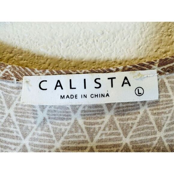 Calista Puff Sleeve Bohemian Dress with Pockets Women's Large - Picture 5 of 10